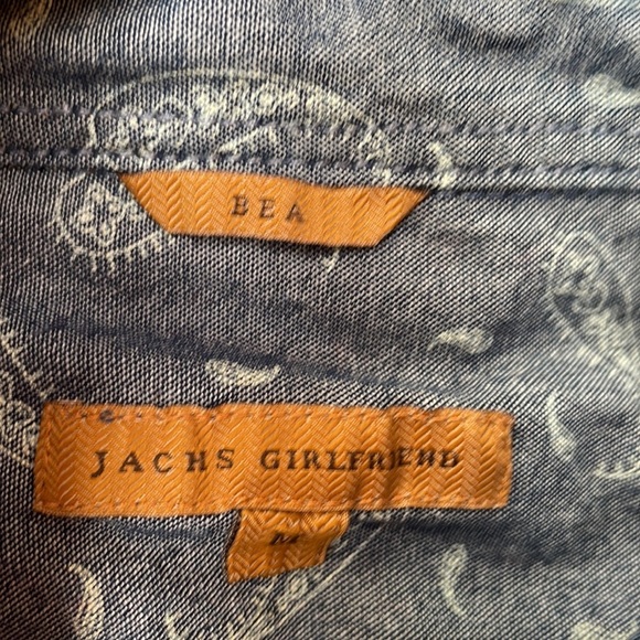 Jachs Girlfriend BAE blue plaid long sleeve snap button down cotton flannel med - Picture 14 of 15